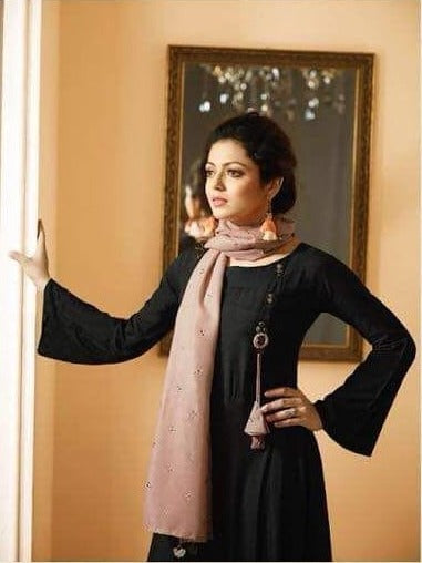 Black Long Gown With Dupatta