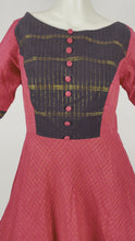 Load and play video in Gallery viewer, Red Cotton Long Frock With Black Border
