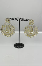 Load and play video in Gallery viewer, Hoop Earrings with Cz stones and kundans 1 Gram 03
